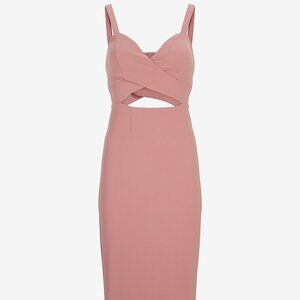 Express Sweetheart Neckline Cutout Midi Sheath Dress